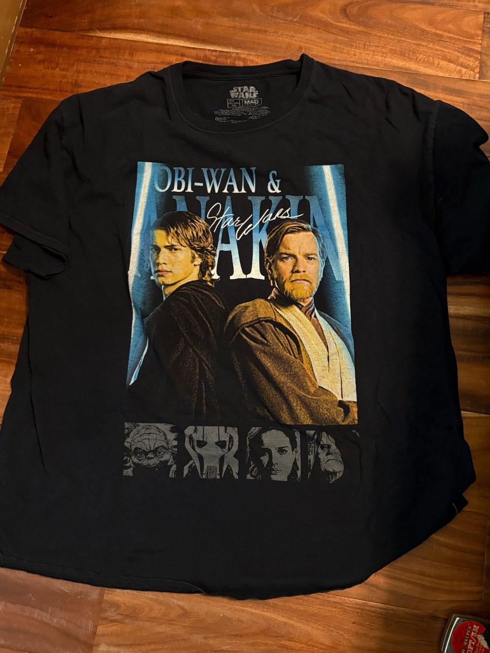 Vintage Style Star Wars Obi-Wan & Anakin Graphic Tee Men’s XXL Black T (1263)